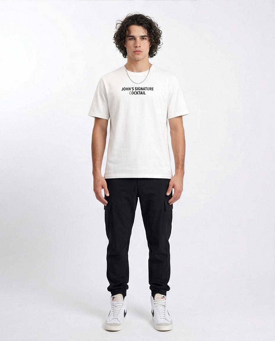 Ravin × John Prine "The Handsome Johnny" Signature Cocktail Graphic Tee - White - R208966