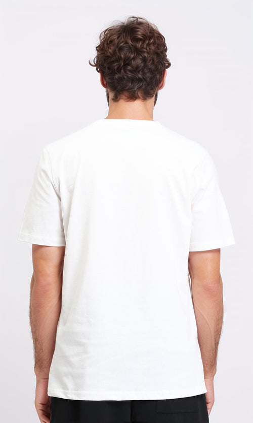 R208970 - Cotton Printed Slip On Tee - Cream