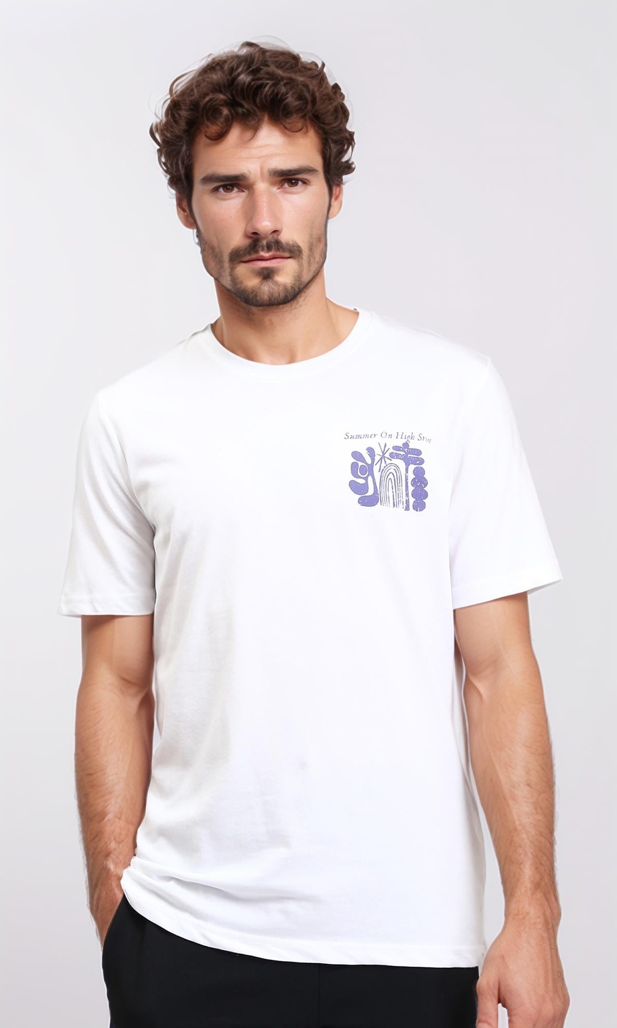 Slip On Regular Fit Round Neck Tee - White