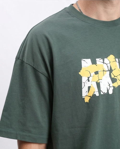 Ravin // "Neo-Tokyo Cat" Oversized Graphic T-Shirt – Forest Green - R208976
