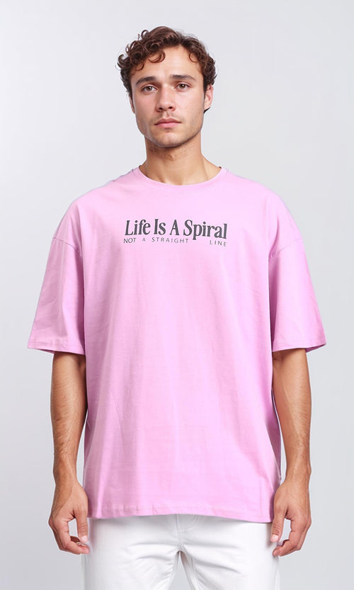 R208980 - Slip On Printed Cotton Tee - Pink