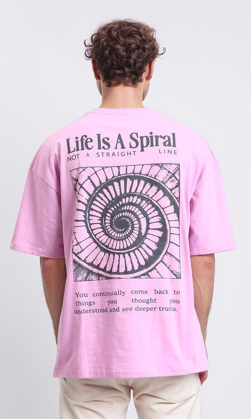 R208980 - Slip On Printed Cotton Tee - Pink