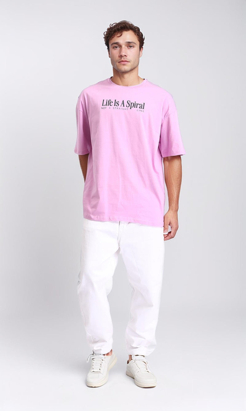 R208980 - Slip On Printed Cotton Tee - Pink