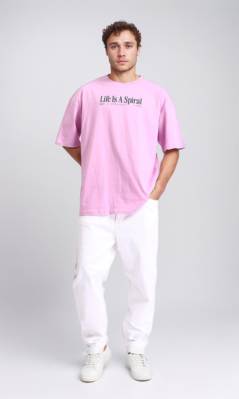 R208980 - Slip On Printed Cotton Tee - Pink