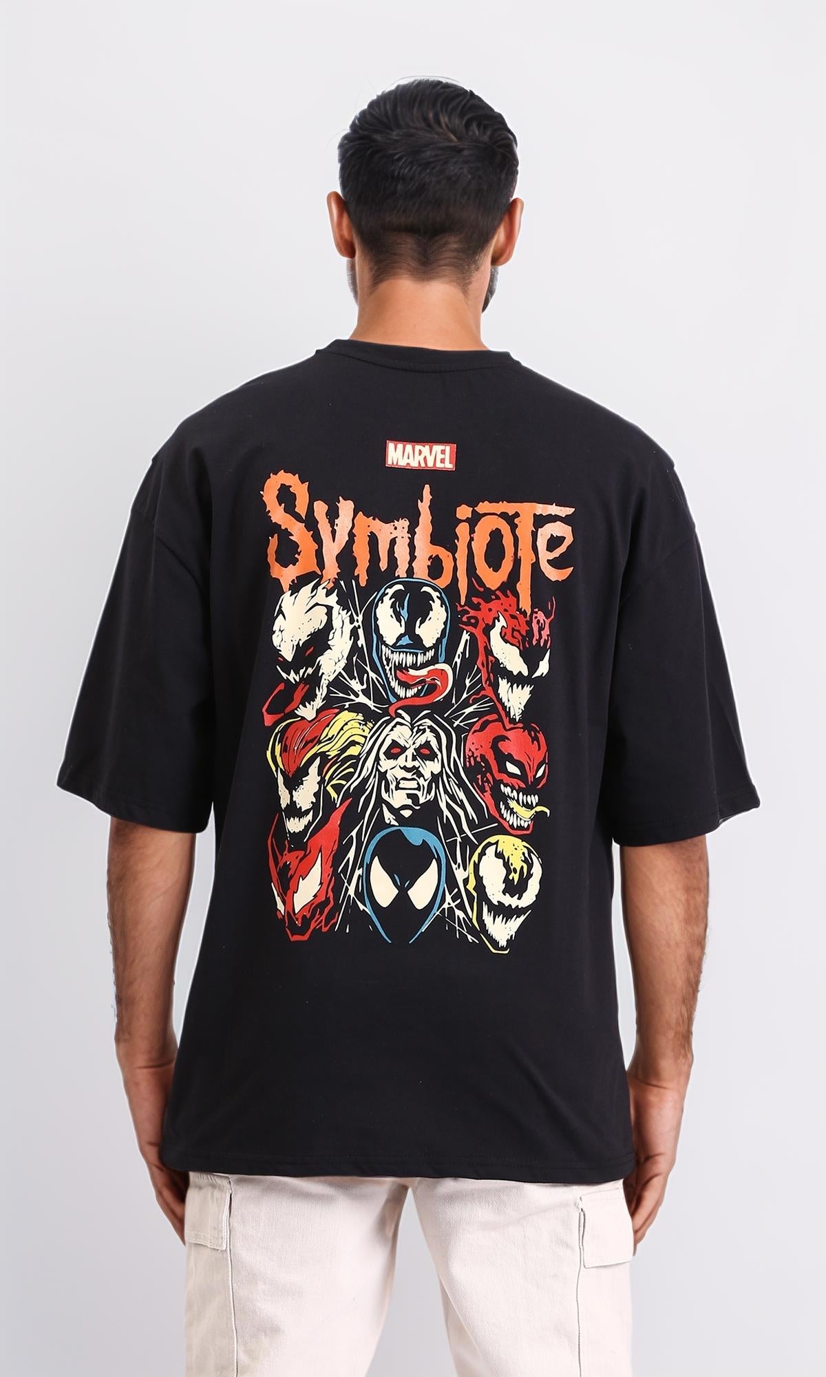 R208985-"Symbiote" Loose Cotton Tee - Black