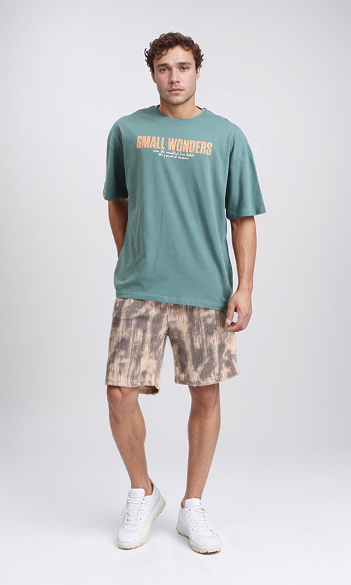 R209083 - "Small Wonders" Elbow Sleeves Tee - Dark Mint