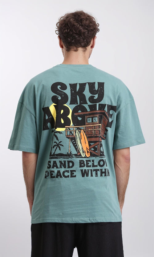 R209084 - Crew Neck Slip On Cotton Tee - Dark Mint