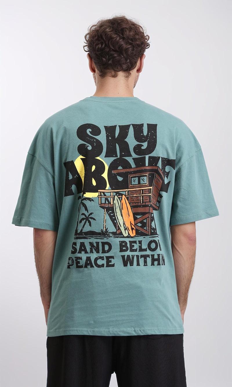 R209084 - Crew Neck Slip On Cotton Tee - Dark Mint