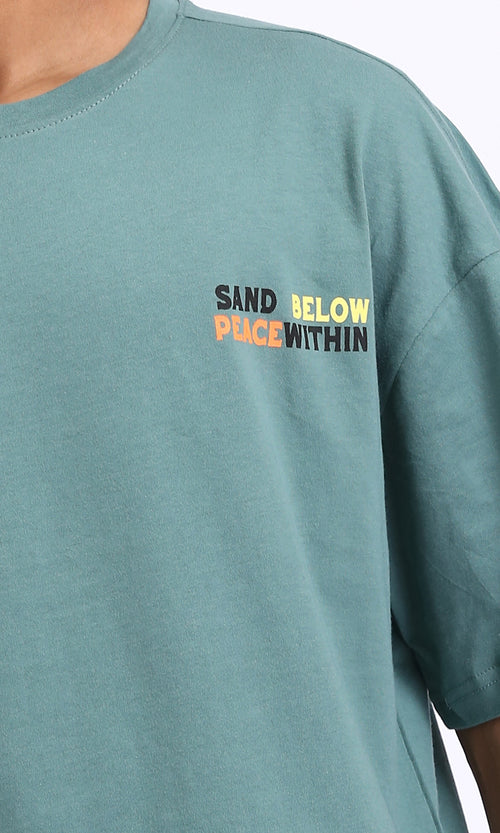 R209084 - Crew Neck Slip On Cotton Tee - Dark Mint