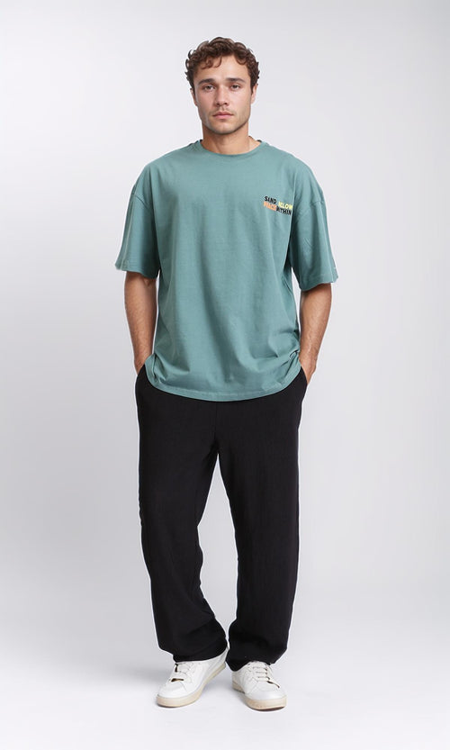 R209084 - Crew Neck Slip On Cotton Tee - Dark Mint