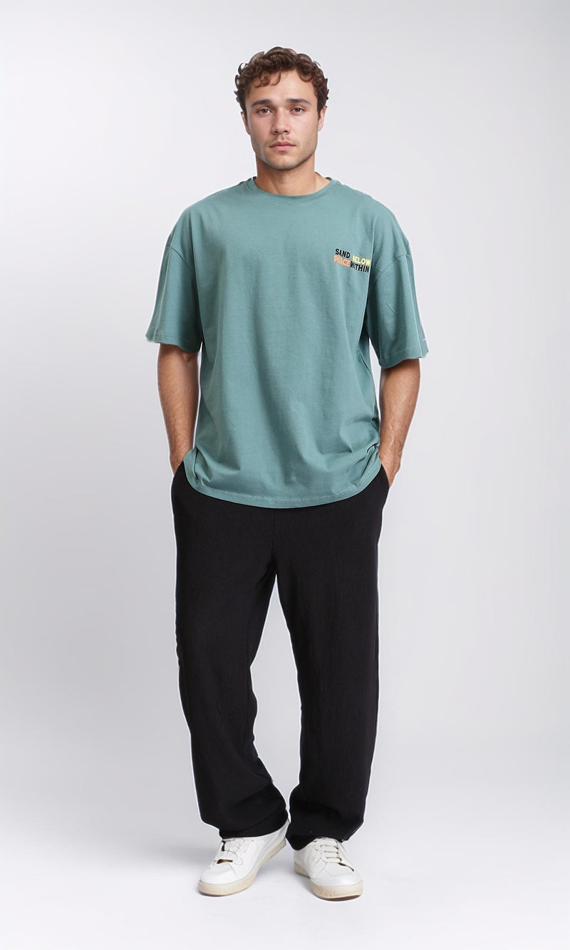 R209084 - Crew Neck Slip On Cotton Tee - Dark Mint