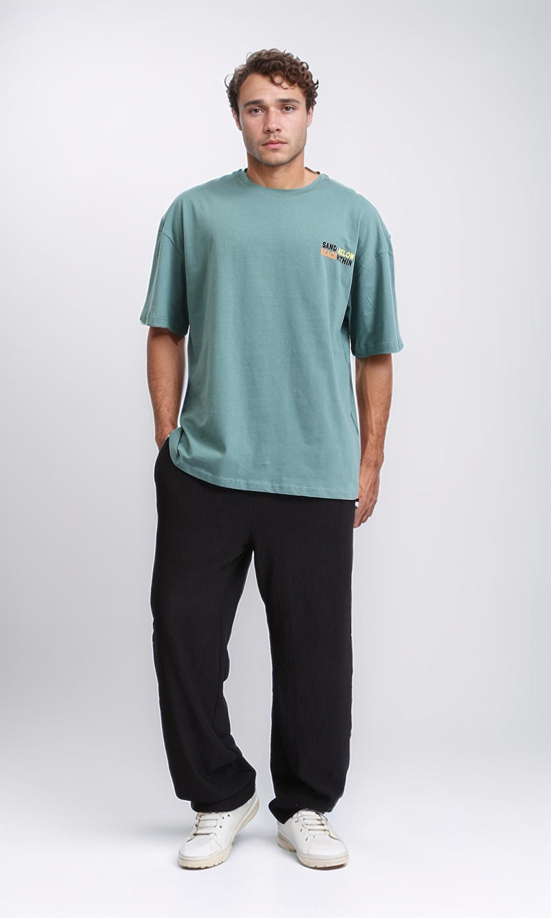 R209084 - Crew Neck Slip On Cotton Tee - Dark Mint