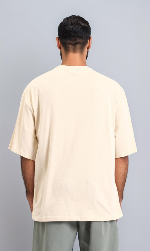 R209085 - Solid Loose Fit Slip On Tee - Beige