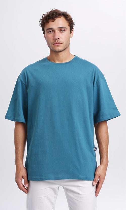 R209086 - Crew Neck Slip On Basic Tee - Light Teal