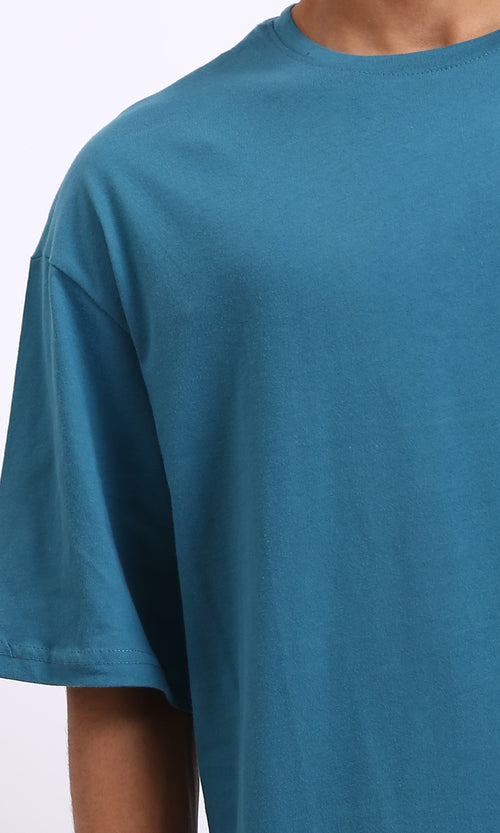 R209086 - Crew Neck Slip On Basic Tee - Light Teal