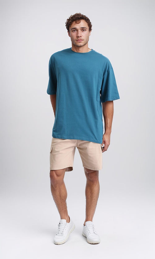 R209086 - Crew Neck Slip On Basic Tee - Light Teal