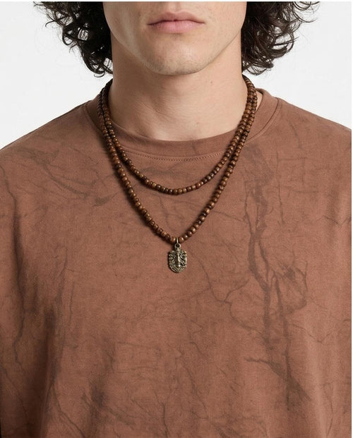 Ravin | Men’s Earth-Tone Marble Oversized T-Shirt - Brown - R209090