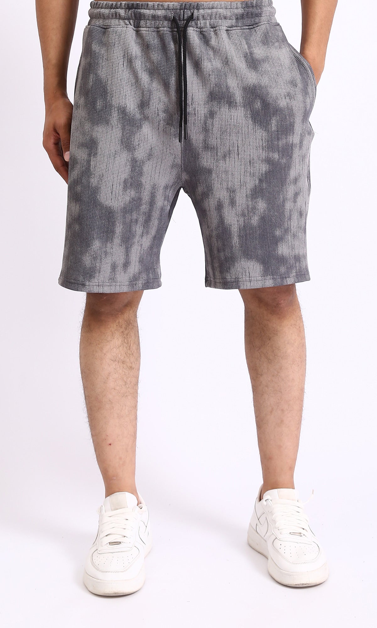 Patterned Slip On Summer Shorts - Grey