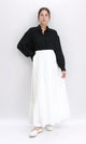 R209107 - Self Pattern Slip On Maxi Skirt - White