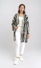R209111 - Open Neckline Summer Cardigan - Black & Beige