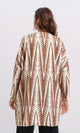 R209113 - Open Neckline Summer Cardigan - Brown & Beige