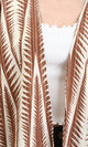 R209113 - Open Neckline Summer Cardigan - Brown & Beige