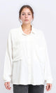 R209115 - Solid shirt with Patched Pockets - Off-White