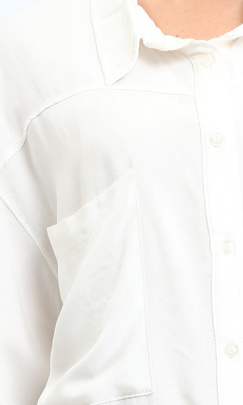 R209115 - Solid shirt with Patched Pockets - Off-White