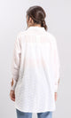 R209116 - Self Pattern Buttoned Long Shirt - White