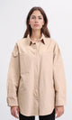 R209118 - Solid Shirt with Front Pockets - Light Coffee