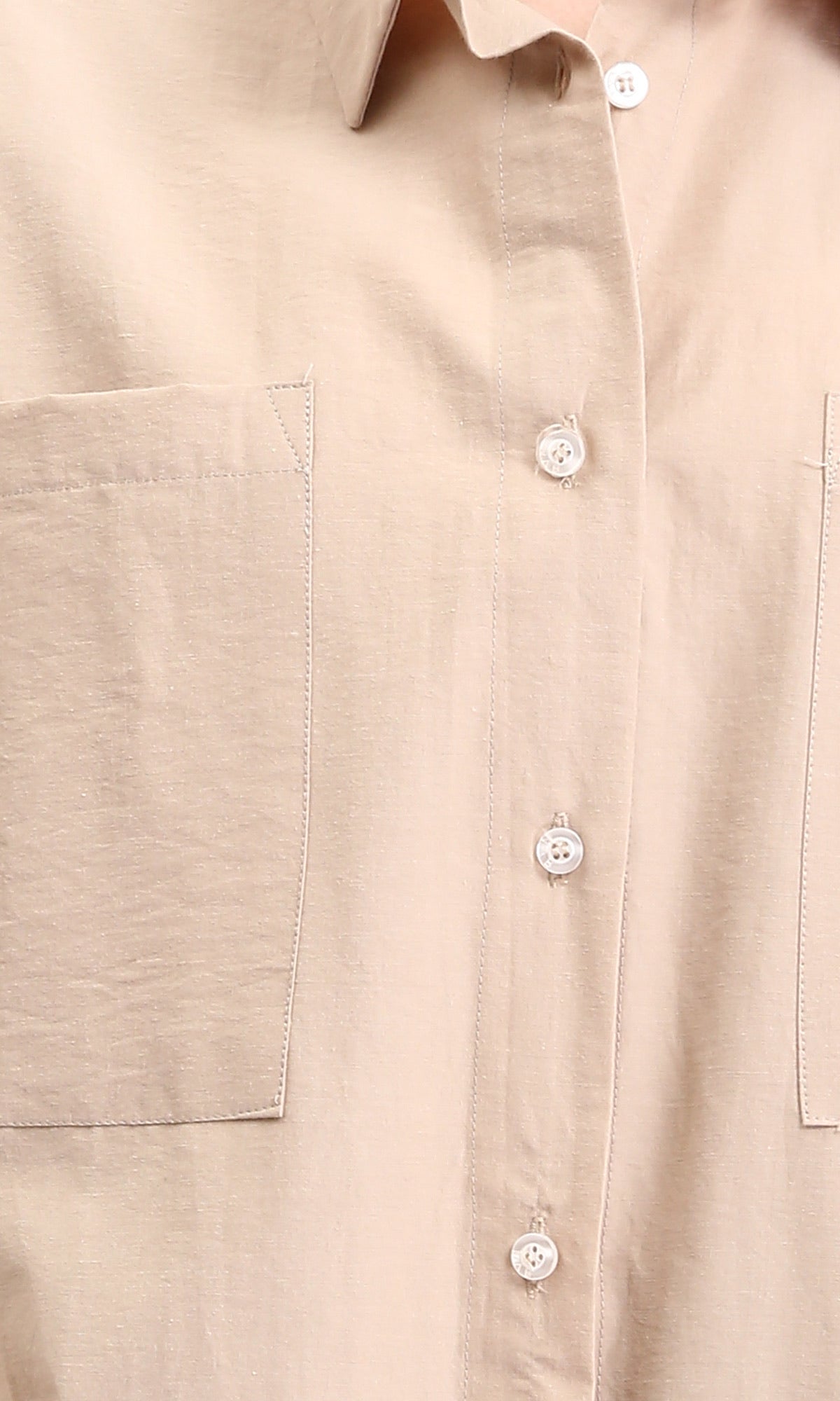 R209118 - Solid Shirt with Front Pockets - Light Coffee