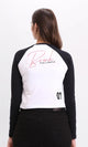 R209127 - Long Sleeves Printed Bi-Tone Tee - Black & White