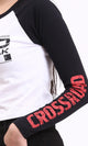 R209127 - Long Sleeves Printed Bi-Tone Tee - Black & White