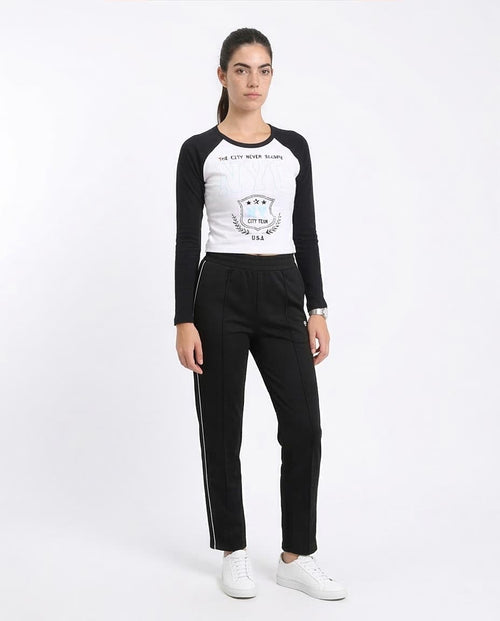 NYC Graphic Raglan Baby Tee – White/Black - R209128