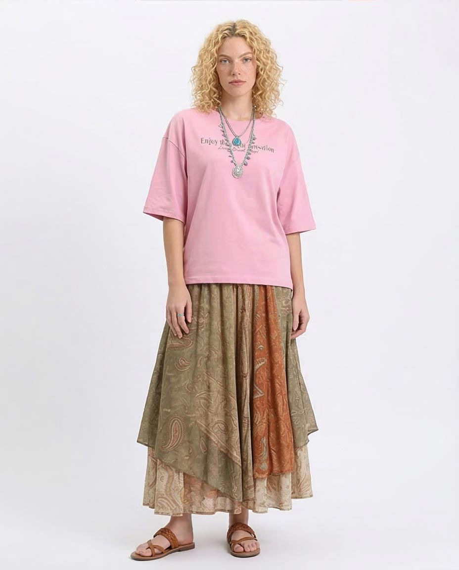 Ravin Women's Oversized "Oceanic Life" Graphic T-Shirt — Dusty Pink - R209132