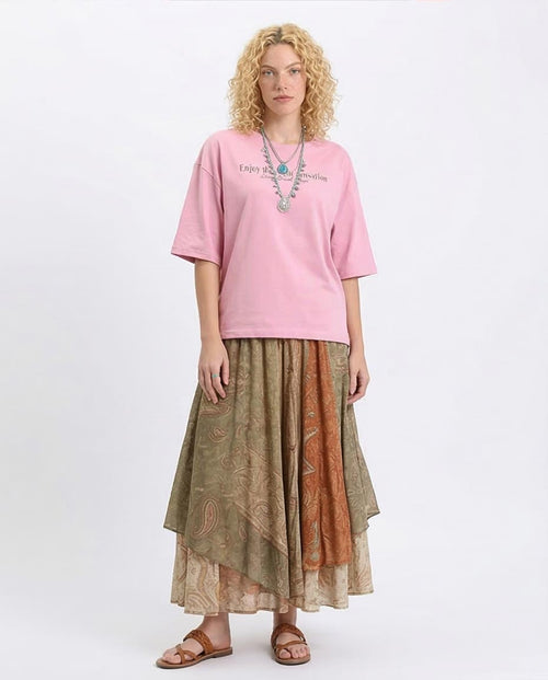 Ravin Women's Oversized "Oceanic Life" Graphic T-Shirt — Dusty Pink - R209132