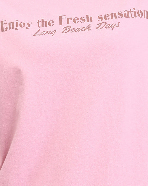 Ravin Women's Oversized "Oceanic Life" Graphic T-Shirt — Dusty Pink - R209132