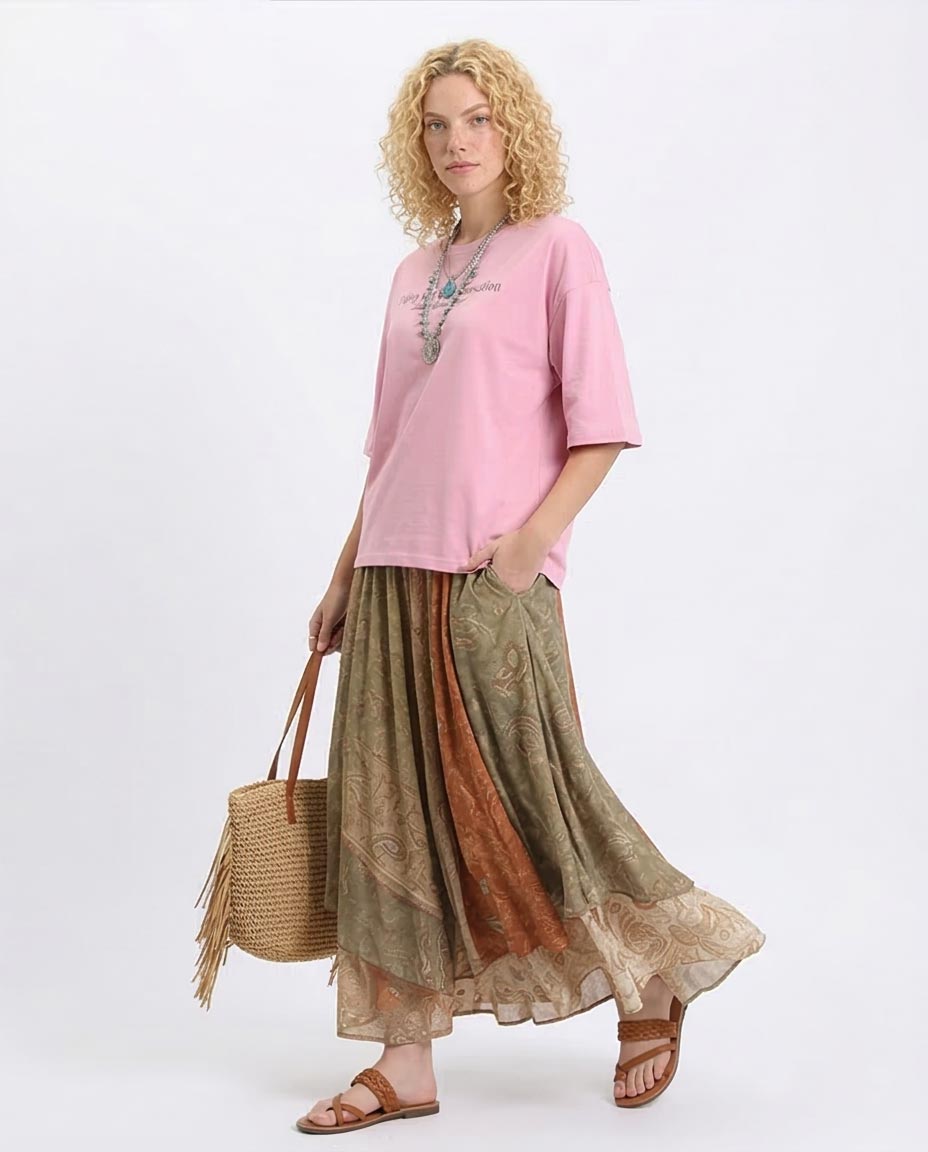 Ravin Women's Oversized "Oceanic Life" Graphic T-Shirt — Dusty Pink - R209132