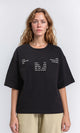 R209133 - Relaxed Tee with Front & Back Print - Black