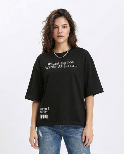 R209136 - Front & Back Print Cotton Tee - Black