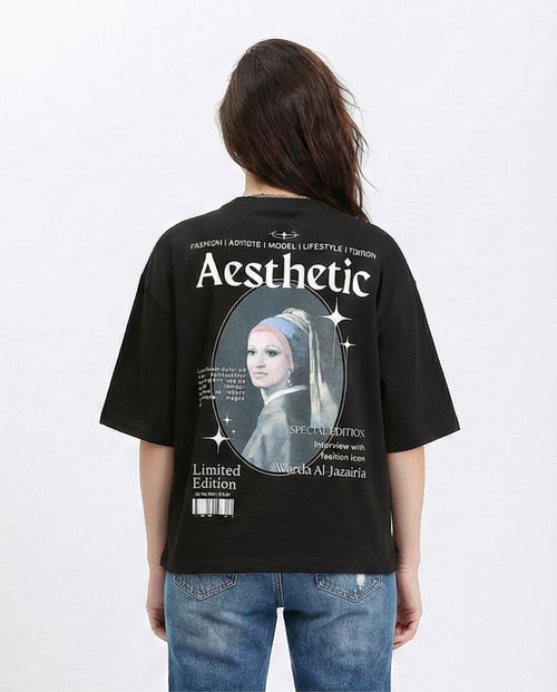 R209136 - Front & Back Print Cotton Tee - Black