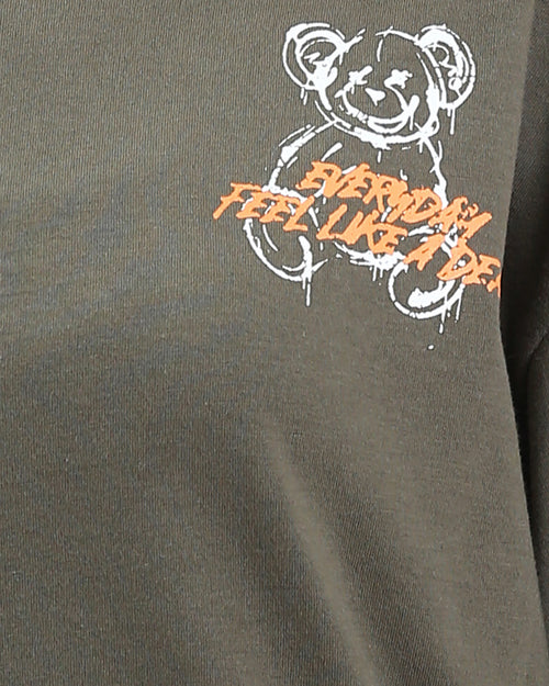 Ravin Women's Oversized Drop-Shoulder Graphic Tee – Olive Green - R209138