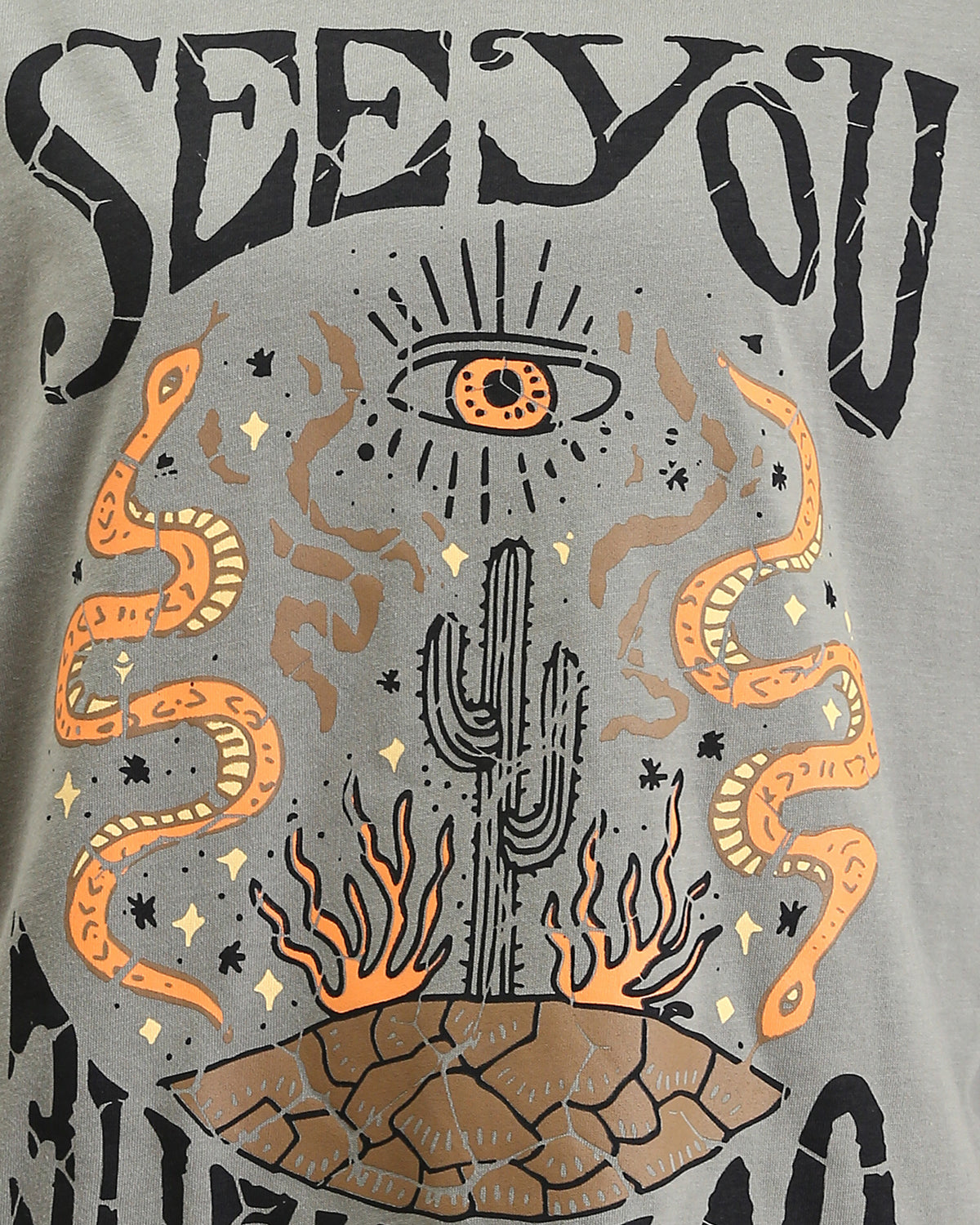 Embrace the Wild in Style with the See You Out There Graphic Tee - Olive - R209139