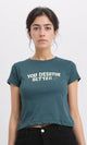 R209140 - Printed "You Deserve Better" Regular Tee - Teal