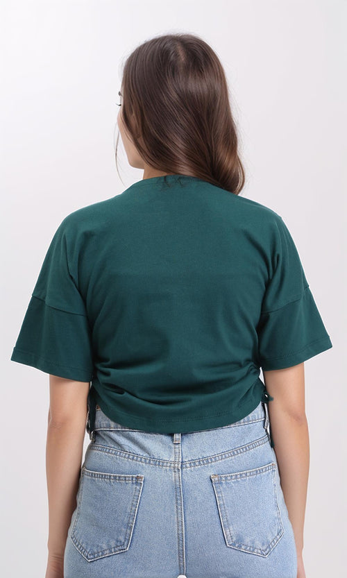 R209142 - Printed Slip On Short Tee - Dark Green