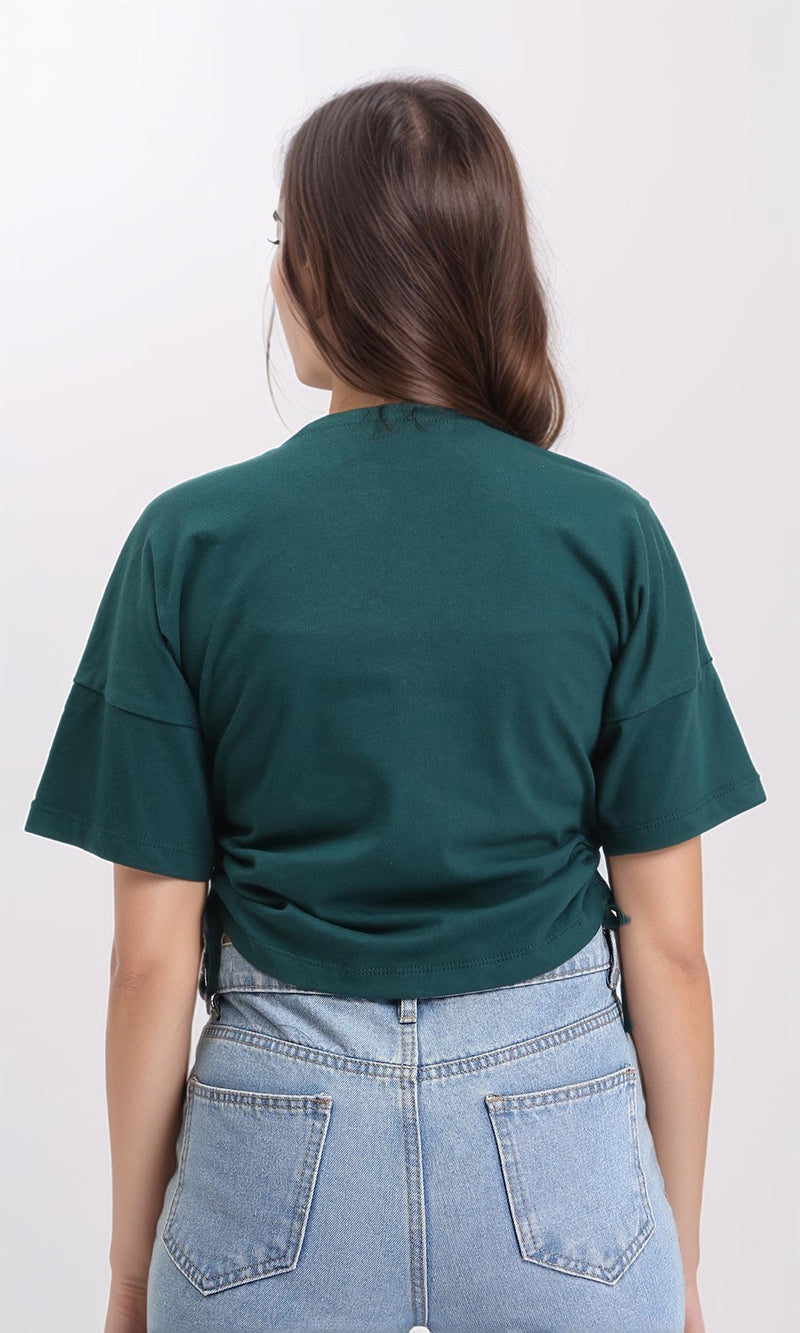 R209142 - Printed Slip On Short Tee - Dark Green