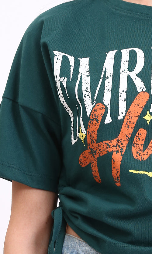 R209142 - Printed Slip On Short Tee - Dark Green