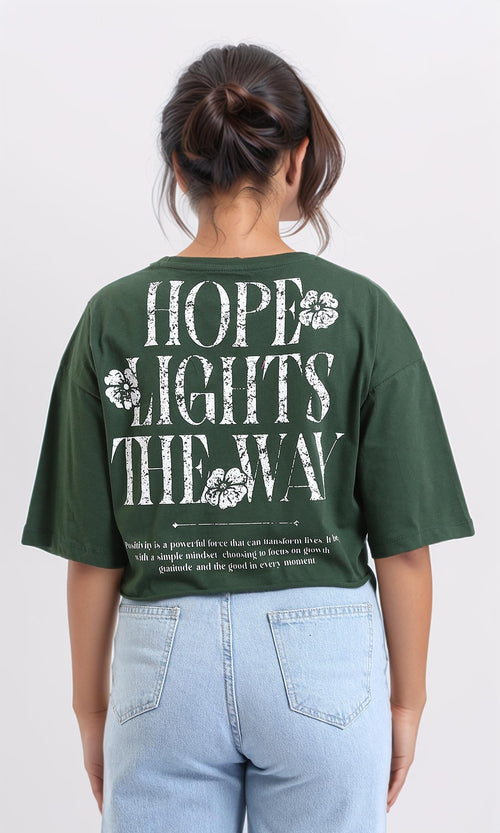 R209145-Lightweight Printed Short Tee - Dark Green