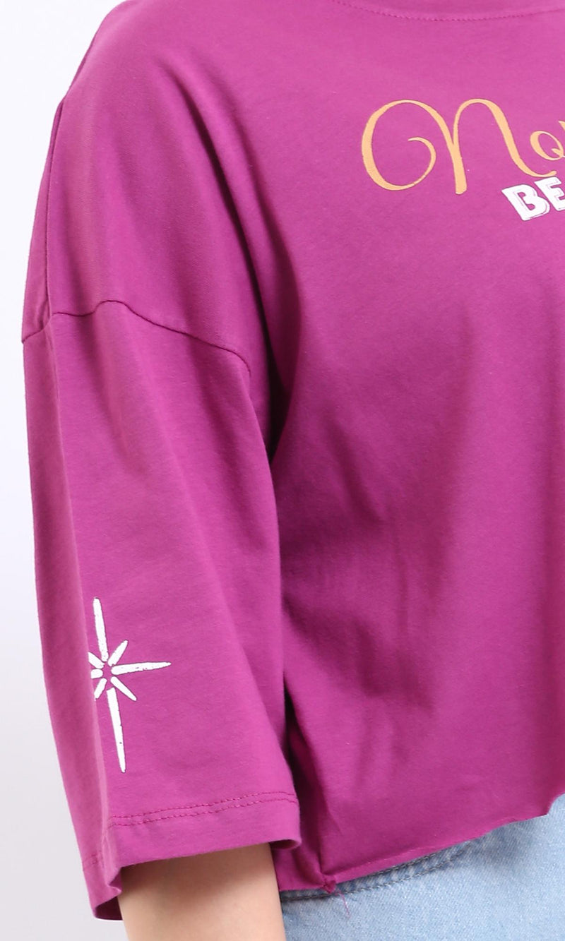 R209146 - Cotton Summer Printed Short Tee - Magenta