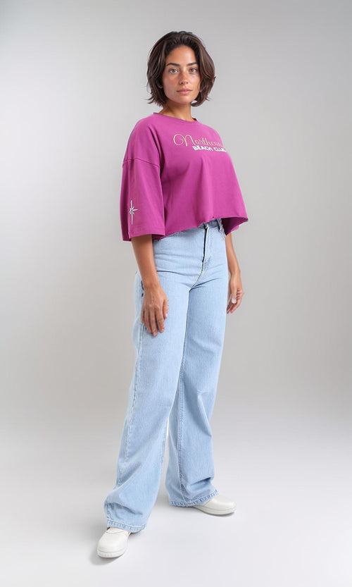 R209146 - Cotton Summer Printed Short Tee - Magenta